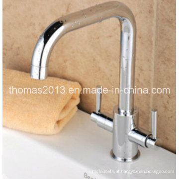 Deck Montado Latão Chrome Kitchen Sink Faucet Tap